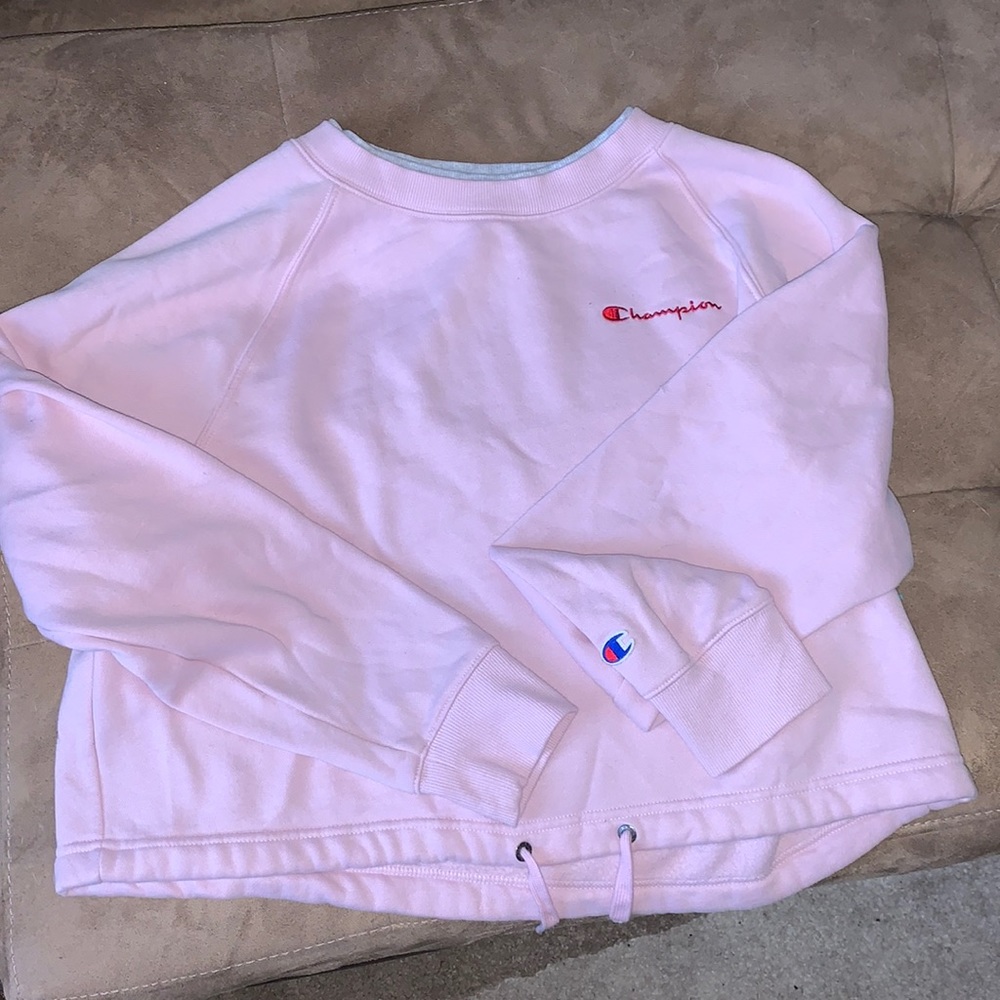 Light pink and grey cropped sweatshirt